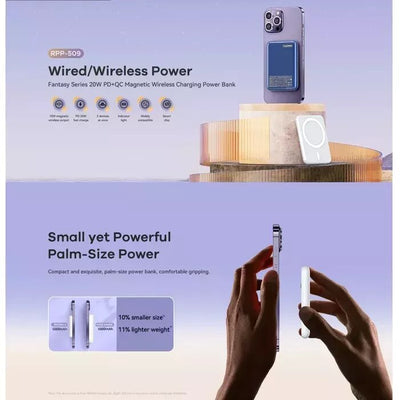 Remax RPP-509 5000mAh Power Bank, 20W PD, 15W Magnetic Wireless Charging