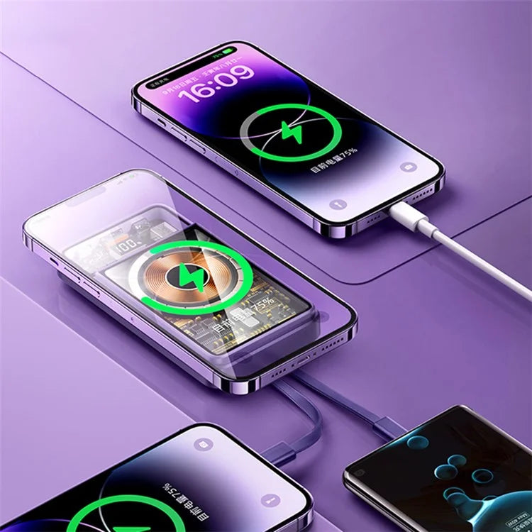 RPP-580 CABLED MAGNETIC WIRELESS POWER BANK 10000MAH 20W